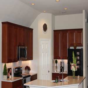 Kitchen remodel lighting Small kitchen project. Customer requested recess lighting in the kitchen. And new undercounter lighting.