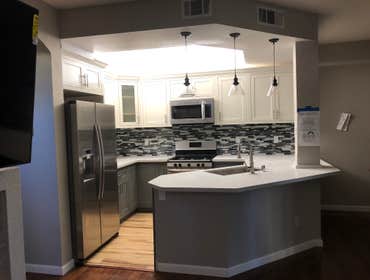 Kitchen Kitchen remodeling including update electrical, plumbing and cut short pony wall.