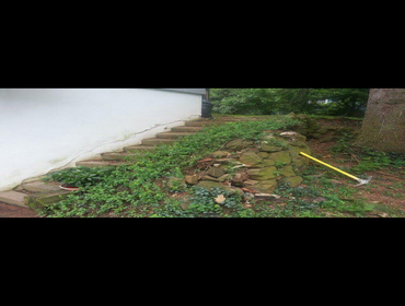 Outside work pavers, addition and siding. Photos of outside work. Back yard pavers