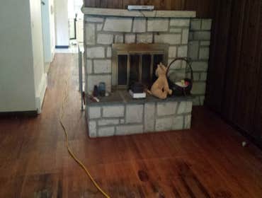 PREMIER HARDWOOD RESTORATIONS vs. PET STAINS Red oak hardwood damaged by pets stains. Job to be sand and finished with a dark walnut stain to hide/camo
