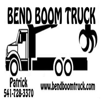 Bend Boom Truck general pics Our truck and our logo, Bend Boom Truck crane services.