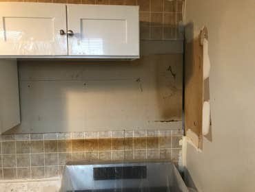 microwave range hood installation before