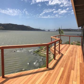 Redwood Deck with Cable Railing