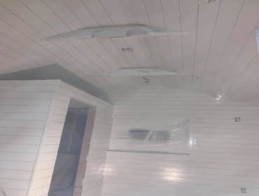 After hanging the shiplap