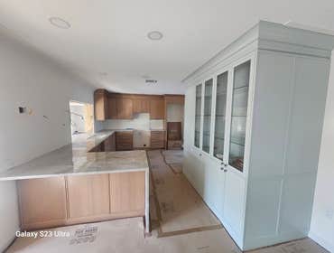 Photos by Wallace Carpentry Inc - Full-home remodel in the Crescent Lake Areae Area Exterior trim and soffit back in from the window install and beam r