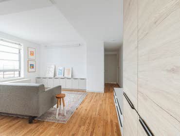 Queens kitchen and living space renovation. Gut renovation of kitchen and living space including remove bedroom walls to create a large open living din