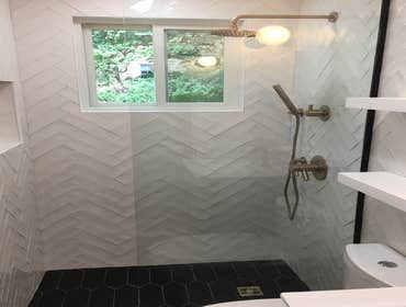 Stony brook bathroom renovation Full gut and renovation of existing bathroom converted to full wetroom.