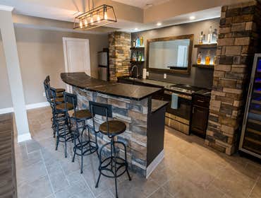 Rock Solid Basement Bar