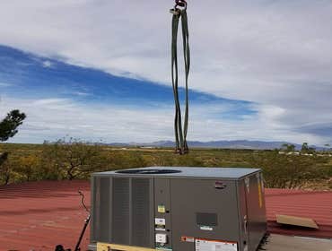 Photos from Tech-Vac On this project we replaced 3 package units on a Cici's Pizza. The old units were removed due to old age and extensive hail damage