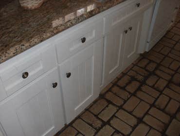 Bonnie's House These are some cabinets we built and refaced to match. We also built a custom bookcase in a room off of the kitchen. and we built the c