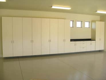 Examples Various examples of projects we've done, including: storage cabinets, garage shelving, garage cabinets, garage storage systems, garage floor p
