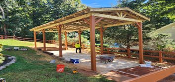 Boat carport and concrete pad