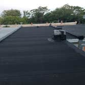CERTAINTEED FLINTLASTIC SA CAP SHEET ROOFING finished product with CHIMNEY Repaired