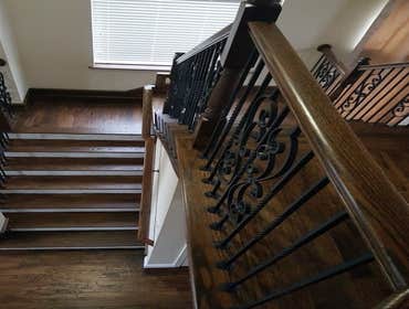 Stairs Upgrade Total home remodel includes: New windows, hardwood floors, kitchen cabinets, painting, baseboard, crown molding, master bathroom and oth