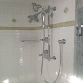 Close up of tile & shower trim