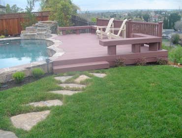 trex deck wirh benches