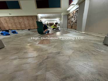 Photos by High Definition Flooring LLC #1 Commercial Project
Installed Kardean commercial Floor coverings
-13,000 Approx Sq Ft
Prep:
Subfloor Machine