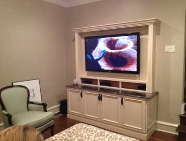 Custom built in with marble to