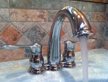 Bathroom faucet Installed