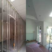 Los Vallecitos san marcos demo frame t-bar repair and drywall work