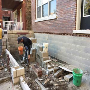 Custom Garage with Fire pit and New Stone Porch,