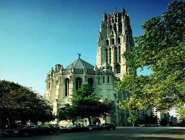 Riverside Church Sanctuary restoration included the installation of a new sound system and sealing of the Guastovino vaulted ceiling for increased reve