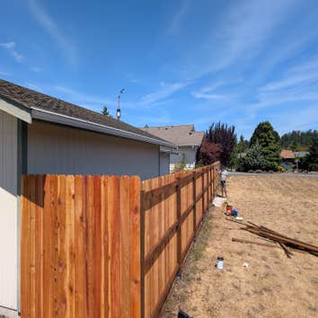 Photos by Mt Olympus Home Services LLC #1 Old growth cedar fence milled here by some gentlemen and sequim. We pulled this tree out of the woods to be a
