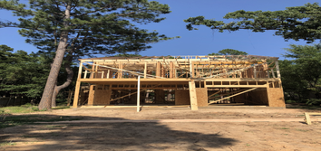 Rear elevation of lake front build