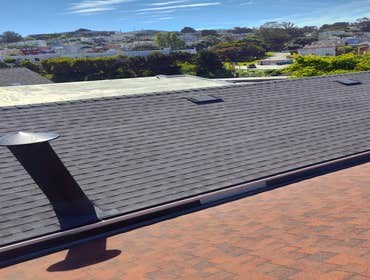 Photos by American Array Solar and Roofing #9 Just wrapped up another roofing project in San Francisco using GAF HDZ Reflector Series in Charcoal
This 