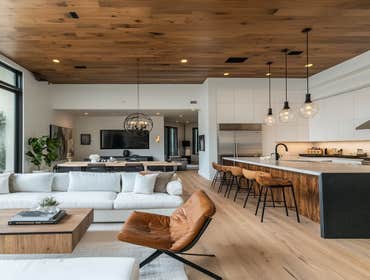 Breeze House This airy home features a minimalist design that maximizes cross-ventilation and natural light. The spacious deck and outdoor lounge are p