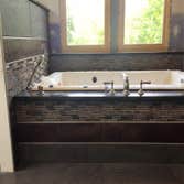 Pittstown Master Master bathroom renovation - Tile for this bathroom was supplied by the homeowner. MJM supplied the prep, setting material modified th