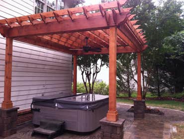 TimberTech deck & redwood pergola, Emerald Valley Subdivision, Chattanooga TN The deck was constructed because clients wanted a low-mainetnece deck wit