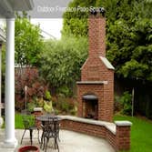 Outdoor fireplace patio space