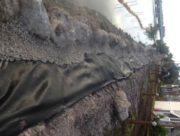 Rip-Rap Before and After repairing and installing rip rap to help with erosion control