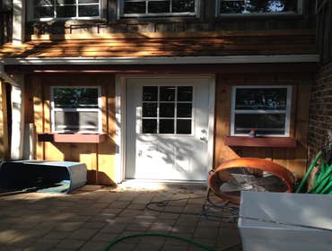 Outside of finished basement