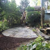 before-after project rustic patio on flagstone