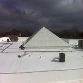 Roofing TPO Roofing with custom skylight.