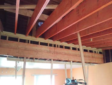 New walls and ceiling framing