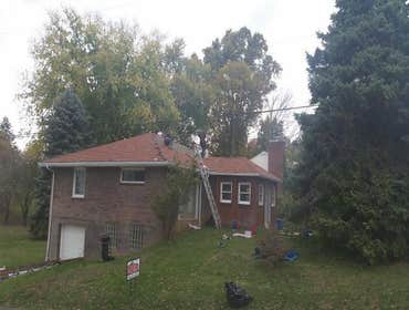 OC Duration Terra Cotta 17 Sq Replacement Roof was ripped to ply wood (2 layers). Eves were ice guarded, and roof was felted with #30 tar paper, all n
