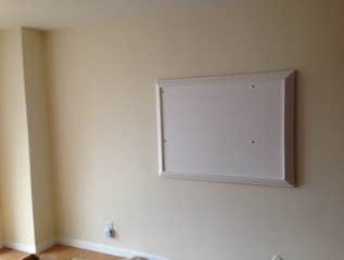 Photo(s) from Gladiator Electric Llc : wall mounted entertainment center Recent job in Montclair , NJ. In this case this condo is in an old building ,