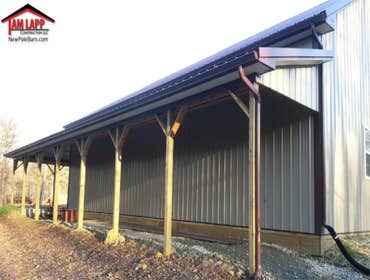 36'W X 48'L X 12'H Residential Polebarn Building in Conowingo, MD Project Overview
16′W x 48″L x7′H Room Size- 3/4″ OSB Flooring- 36″Wide L Shape Stair