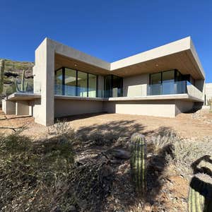 Exterior Railing 9/16" clear tempered laminated glass
Installed with bottom base shoe channel with weeping system for water drainage