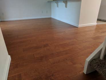 Engineered distressed floor installation, tongue & groove