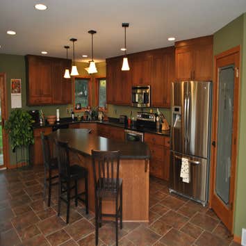 Kitchen Addition This is a beautiful kitchen addition to a home in Holmen Wisconsin. We added on 12’x21’ to the existing home and gutted out the exist