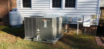 3 ton, 14 seer, 410A Ruud package heat pump install