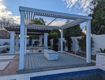 4K Aluminum Lattice Pergola with Design Panels