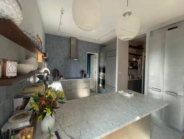 Kitchen marble and stainless Steel