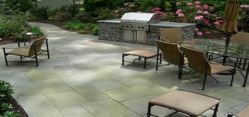Walkway leads to terrace
