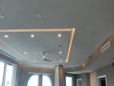 Custom ceiling lighting at sarasota pent house