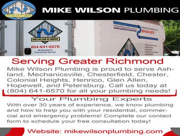 Mike Wilson Plumbing Mike Wilson Plumbing is one of the leading Plumbing Contractor in Midlothian, Chesterfield, Chester, Moseley and surrounding areas